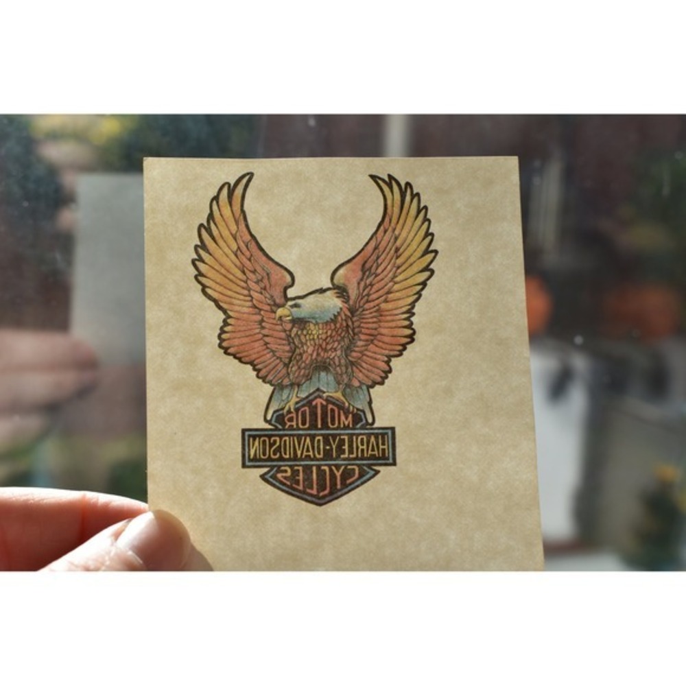 Vintage 70s Harley Davidson Eagle Iron On Transfer Graphic New Old Stock 3x2.25